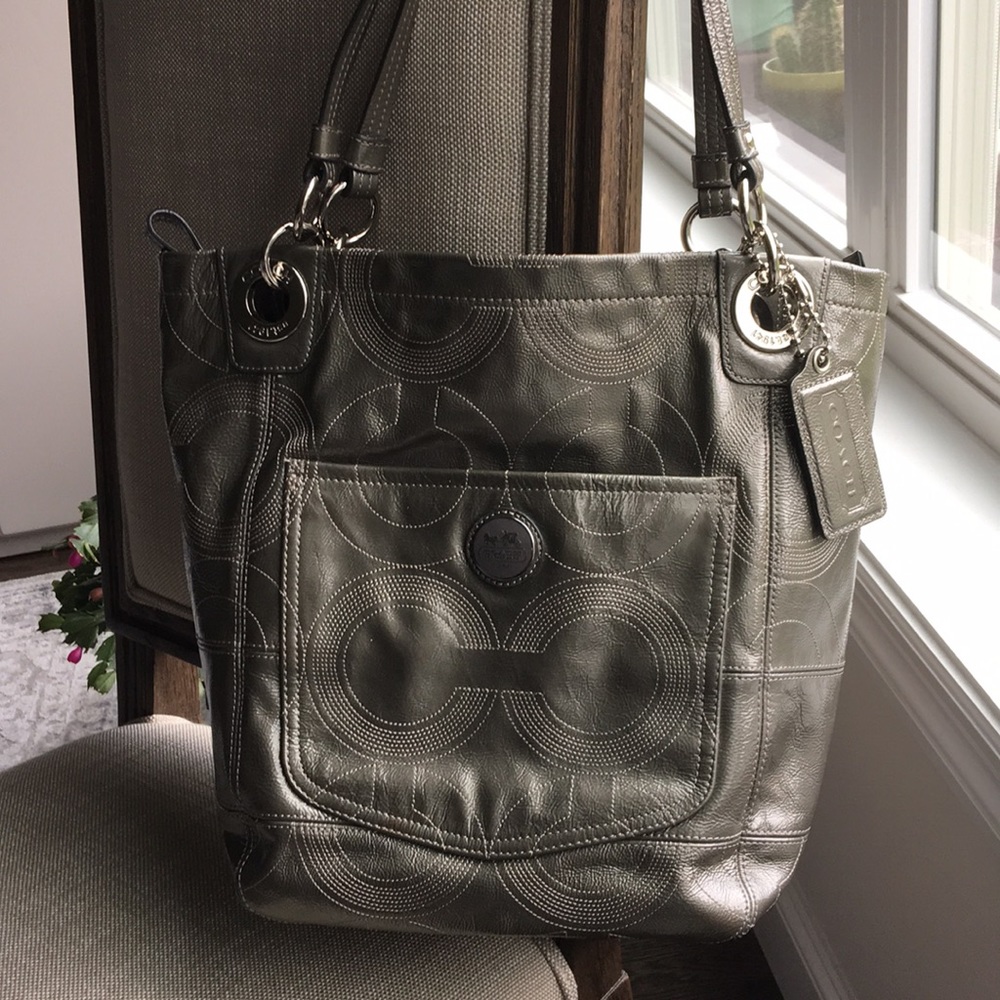 Coach patent leather tote bag